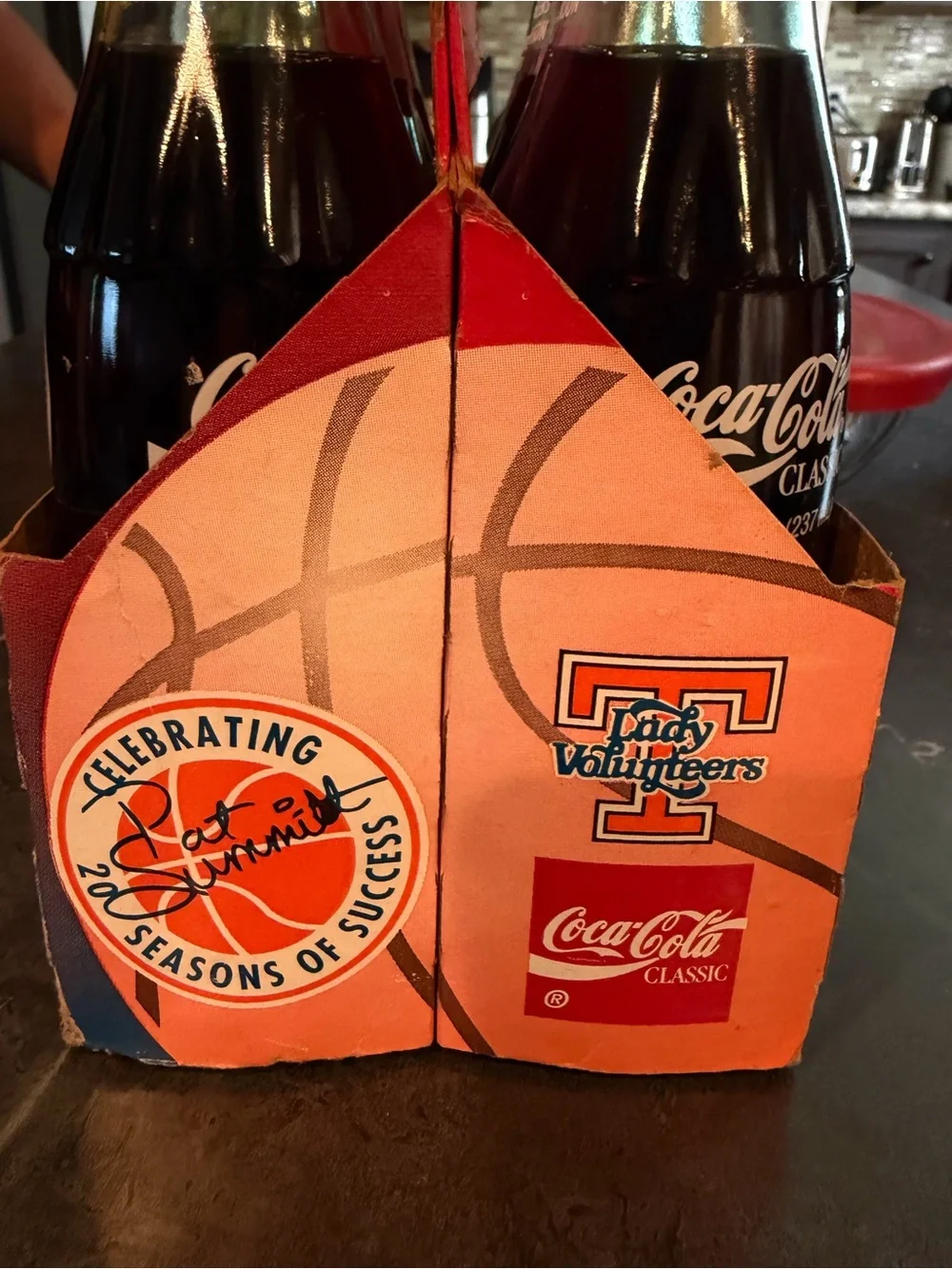 Coca Cola Orange and Blue Lady Volunteers Commemorative Six-Pack